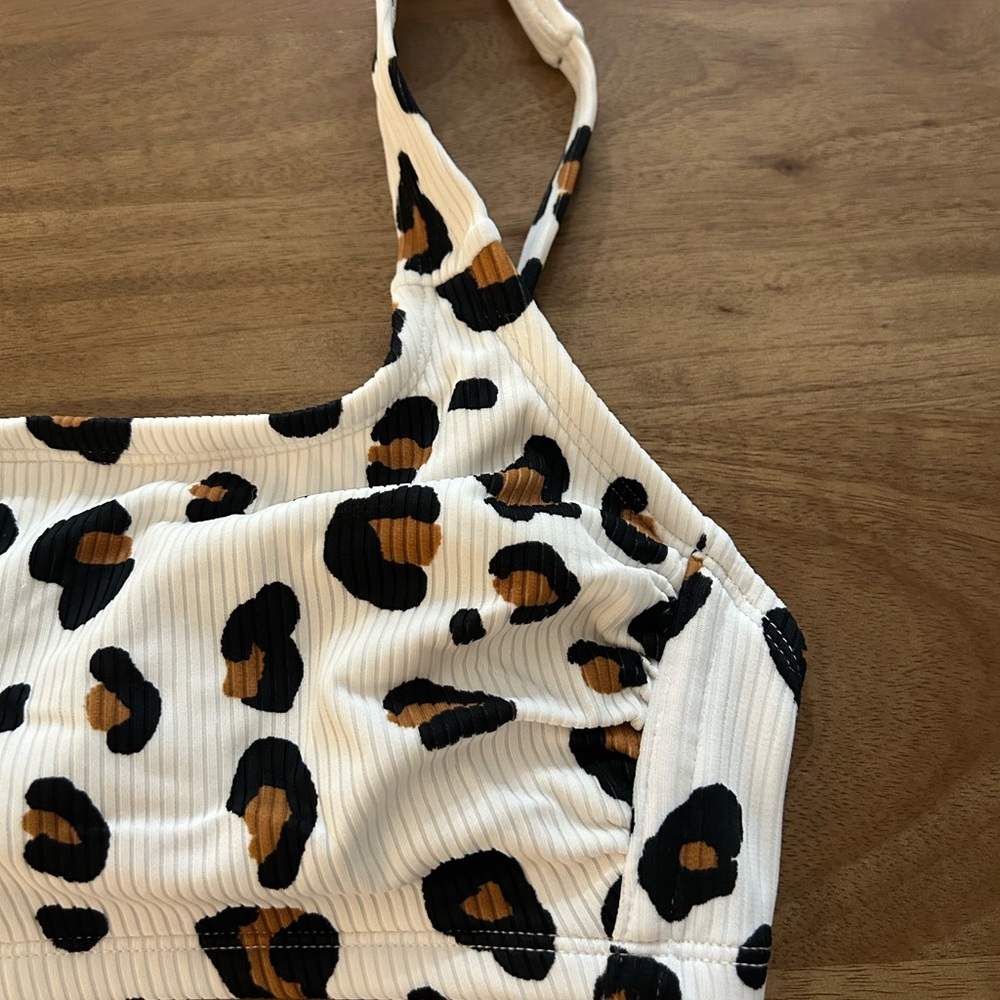 Xhilaration Leopard Print Bikini Set Ribbed Texture. - Picture 6 of 6